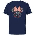 thumbnail image 1 of Disney Minnie Mouse Head Icon Christmas Ornaments & Holly - Short Sleeve Cotton T-Shirt for Adults - Customized-Navy, 1 of 5
