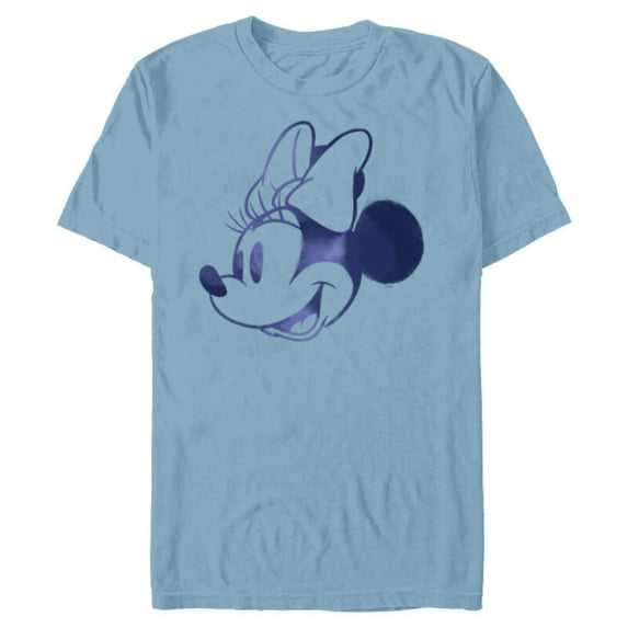 Disney Minnie Mouse Head Retro Vintage Classic - Short Sleeve Blended T-Shirt for Adults - Customized-Ocean Blue