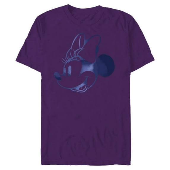 Disney Minnie Mouse Head Retro Vintage Classic - Short Sleeve Blended T-Shirt for Adults - Customized-Purple