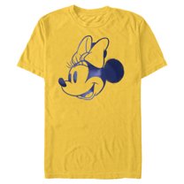 Disney Minnie Mouse Head Retro Vintage Classic - Short Sleeve Blended T-Shirt for Adults - Customized-Yellow