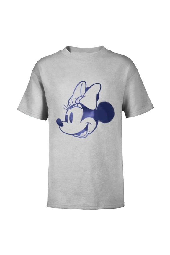Minnie Mouse Head Retro Vintage Classic - Short Sleeve T-Shirt for Kids - Customized-Athletic Heather