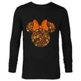 thumbnail image 1 of Disney Minnie Mouse Head and Ears Icon Fall Leaves - Long Sleeve T-Shirt for Men - Customized-Black, 1 of 5