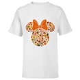 thumbnail image 1 of Disney Minnie Mouse Head and Ears Icon Fall Leaves - Short Sleeve T-Shirt for Kids - Customized-White, 1 of 5