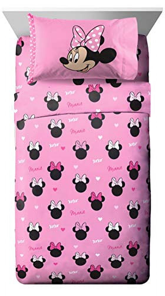 Disney Minnie Mouse 5Piece Toddler Bedding Set & Blanket Bundle