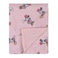 Disney Minnie Mouse Hello Deluxe Reversible Baby Blanket, Pink
