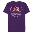 thumbnail image 1 of Disney Minnie Mouse Hermana Head Icon Magic Family Spanish- Short Sleeve Blended T-Shirt for Adults - Customized-Purple, 1 of 5
