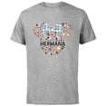 thumbnail image 1 of Disney Minnie Mouse Hermana Icon Flowers Spanish Family Trip- Short Sleeve Cotton T-Shirt for Adults - Customized-Athletic Heather, 1 of 5