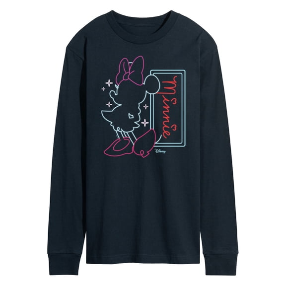 Disney - Minnie Mouse - Highlight Outline of Minnie - Men's Long Sleeve T-Shirt