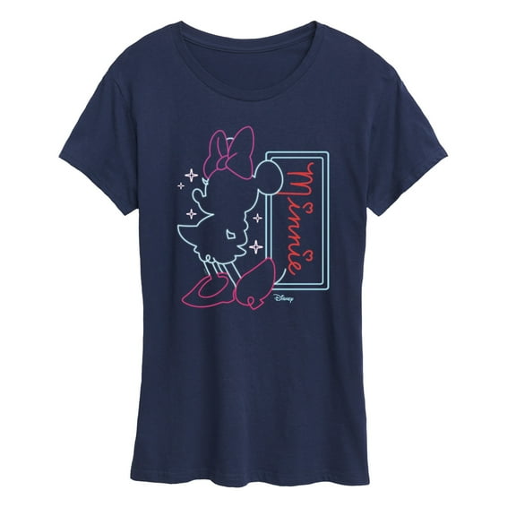 Disney - Minnie Mouse - Highlight Outline of Minnie - Women's Short Sleeve Graphic T-Shirt