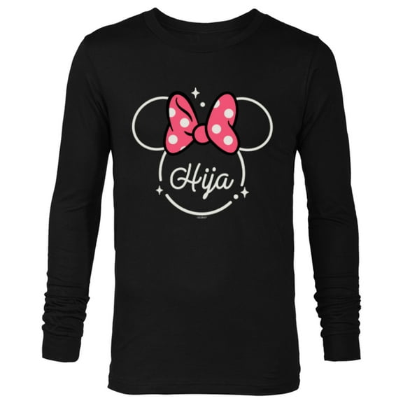 Disney Minnie Mouse Hija Head Icon Magic Family Trip Spanish- Long Sleeve T-Shirt for Men - Customized-Black