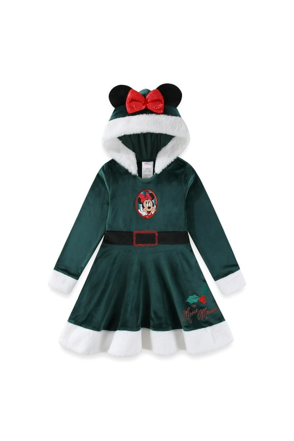 Minnie Mouse Holiday Cosplay Hooded Long Sleeve Dress (Girls), Sizes 2T-8