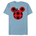 thumbnail image 1 of Disney Minnie Mouse Holiday Plaid - Short Sleeve Blended T-Shirt for Adults - Customized-Ocean Blue, 1 of 5