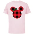 thumbnail image 1 of Disney Minnie Mouse Holiday Plaid - Short Sleeve Cotton T-Shirt for Adults - Customized-Soft Pink, 1 of 5