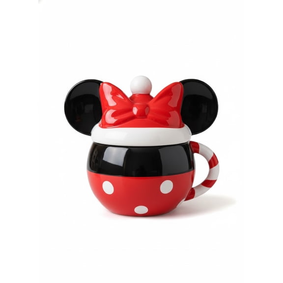 Disney Minnie Mouse Holiday Santa Hat Sculpted Ceramic Mug