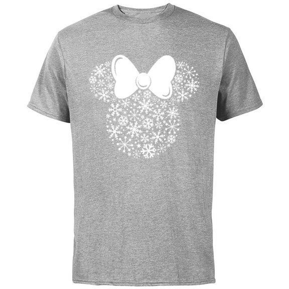 Disney Minnie Mouse Holiday Silhouette - Short Sleeve Cotton T-Shirt for Adults -Customized-Athletic Heather