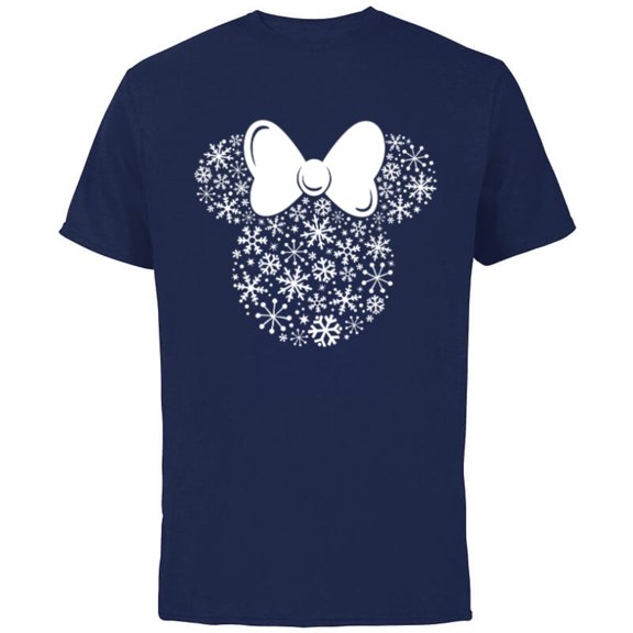 Disney Minnie Mouse Holiday Silhouette - Short Sleeve Cotton T-Shirt for Adults -Customized-Navy