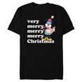 thumbnail image 1 of Disney Minnie Mouse Holiday Very Merry Merry Merry Christmas - Short Sleeve Blended T-Shirt for Adults - Customized-Black, 1 of 5