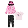 thumbnail image 1 of Disney Minnie Mouse Hoodie T-Shirt Athletic Pants 3-Piece Set (Size 3-7), 1 of 12