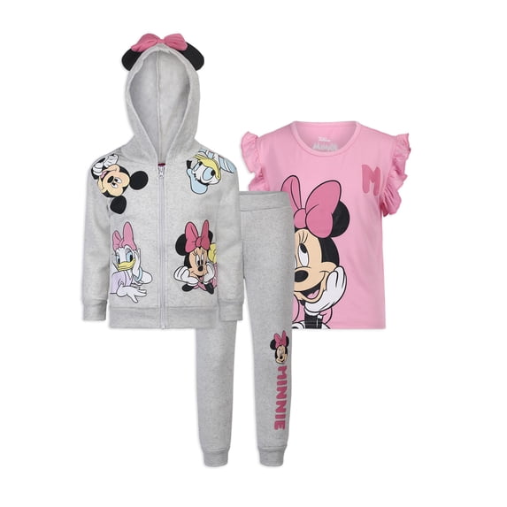 Disney Minnie Mouse Hoodie T-Shirt and Pants Set (Girls), 3 Piece Set, Sizes 2T-6X