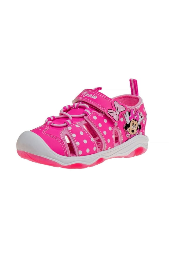 Minnie Mouse Hook & Loop Girls Toddler Closed Toe Sport Sandals - Pink, 10