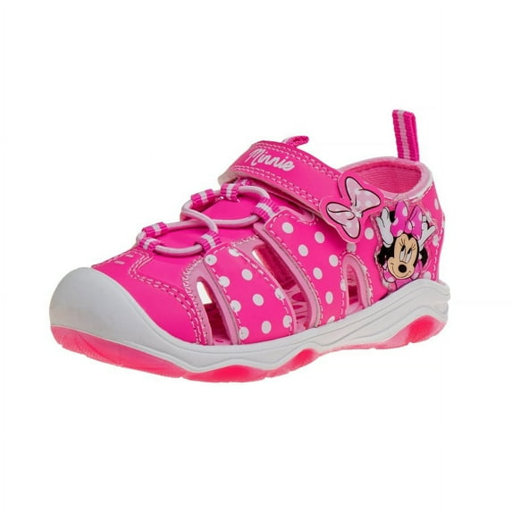 Disney Minnie Mouse Hook & Loop Girls Toddler Closed Toe Sport Sandals - Pink, 7
