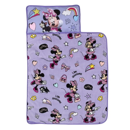 Disney Minnie Mouse I am Awesome Plush Toddler Nap Mat, Preschool Girl, Polyester