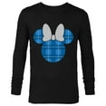 thumbnail image 1 of Disney Minnie Mouse Icon Blue Holiday Plaid - Long Sleeve T-Shirt for Men - Customized-Black, 1 of 5