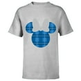 thumbnail image 1 of Disney Minnie Mouse Icon Blue Holiday Plaid - Short Sleeve T-Shirt for Kids - Customized-Athletic Heather, 1 of 5