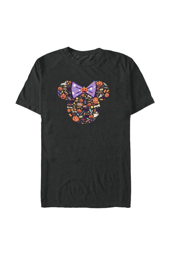 Minnie Mouse Icon Candy and Pumpkins Halloween - Short Sleeve Blended T-Shirt for Adults - Customized-Dark Heather