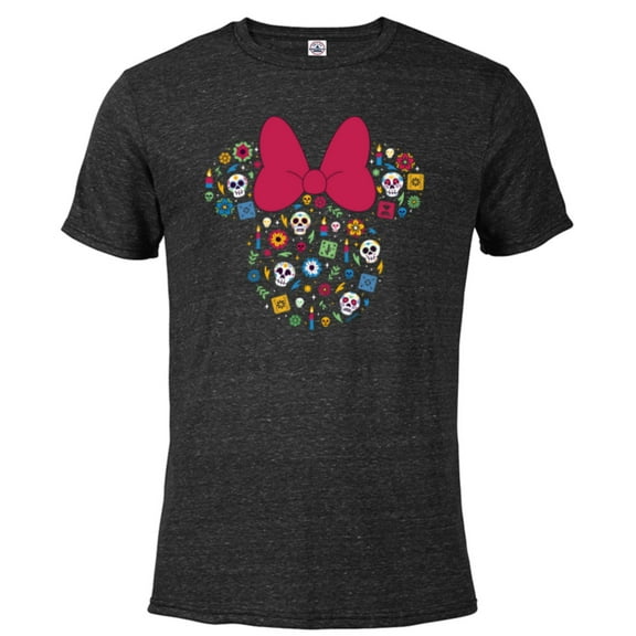 Disney Minnie Mouse Icon Día de los Muertos Day of the Dead - Short Sleeve Blended T-Shirt for Adults - Customized-Black Snow Heather
