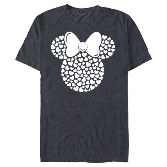 Disney Minnie Mouse Icon Filled with White Hearts - Short Sleeve Blended T-Shirt for Adults - Customized-Navy Heather