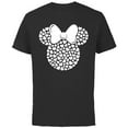 thumbnail image 1 of Disney Minnie Mouse Icon Filled with White Hearts - Short Sleeve Cotton T-Shirt for Adults - Customized-Black, 1 of 5