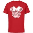 thumbnail image 1 of Disney Minnie Mouse Icon Filled with White Hearts - Short Sleeve Cotton T-Shirt for Adults - Customized-Red, 1 of 5