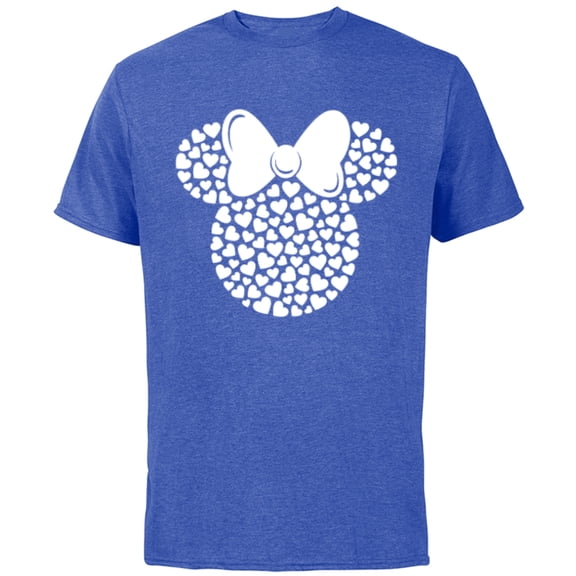 Disney Minnie Mouse Icon Filled with White Hearts - Short Sleeve Cotton T-Shirt for Adults - Customized-Royal Heather