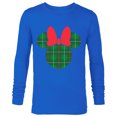 thumbnail image 1 of Disney Minnie Mouse Icon Green and Red Holiday Plaid - Long Sleeve T-Shirt for Men - Customized-Navy, 1 of 5