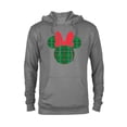 thumbnail image 1 of Disney Minnie Mouse Icon Green and Red Holiday Plaid - Pullover Hoodie for Adults - Customized-Athletic Heather, 1 of 5