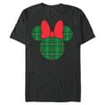 thumbnail image 1 of Disney Minnie Mouse Icon Green and Red Holiday Plaid - Short Sleeve Blended T-Shirt for Adults - Customized-Dark Heather, 1 of 5