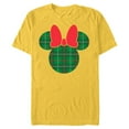 thumbnail image 1 of Disney Minnie Mouse Icon Green and Red Holiday Plaid - Short Sleeve Blended T-Shirt for Adults - Customized-Yellow, 1 of 5