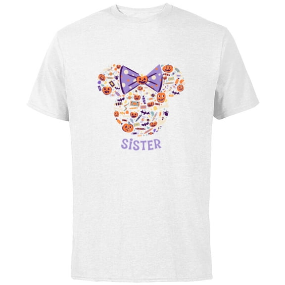 Disney Minnie Mouse Icon Halloween Sister - Short Sleeve Cotton T-Shirt for Adults - Customized-White