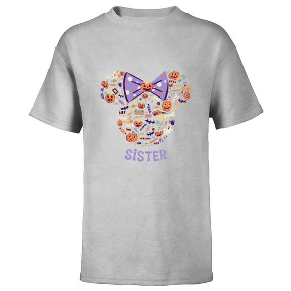 Disney Minnie Mouse Icon Halloween Sister - Short Sleeve T-Shirt for Kids - Customized-Athletic Heather
