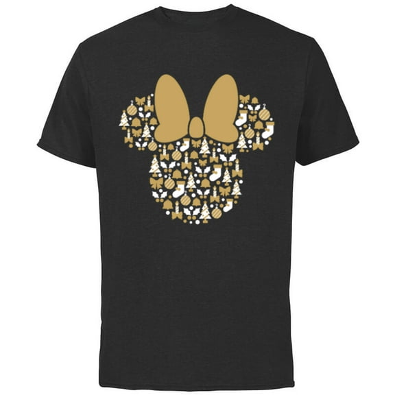Disney Minnie Mouse Icon Holiday Cheer - Short Sleeve Cotton T-Shirt for Adults - Customized-Black