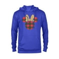 thumbnail image 1 of Disney Minnie Mouse Icon Holiday Plaid & Gold Bow - Pullover Hoodie for Adults - Customized-Royal, 1 of 5