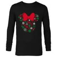 thumbnail image 1 of Disney Minnie Mouse Icon Holiday Snowflakes - Long Sleeve T-Shirt for Men -Customized-Black, 1 of 5
