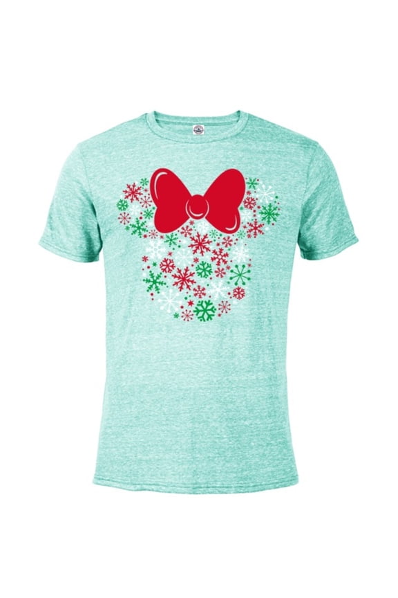 Minnie Mouse Icon Holiday Snowflakes - Short Sleeve Blended T-Shirt for Adults -Customized-Celadon Snow Heather