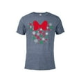 thumbnail image 1 of Disney Minnie Mouse Icon Holiday Snowflakes - Short Sleeve Blended T-Shirt for Adults -Customized-Denim Snow Heather, 1 of 4