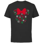 Disney Minnie Mouse Icon Holiday Snowflakes - Short Sleeve Cotton T-Shirt for Adults -Customized-Black