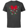 thumbnail image 1 of Disney Minnie Mouse Icon Holiday Snowflakes - Short Sleeve Cotton T-Shirt for Adults -Customized-Charcoal, 1 of 5