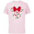 thumbnail image 1 of Disney Minnie Mouse Icon Holiday Snowflakes - Short Sleeve Cotton T-Shirt for Adults -Customized-Soft Pink, 1 of 5