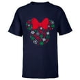 thumbnail image 1 of Disney Minnie Mouse Icon Holiday Snowflakes - Short Sleeve T-Shirt for Kids -Customized-Navy, 1 of 5