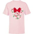 thumbnail image 1 of Disney Minnie Mouse Icon Holiday Snowflakes - Short Sleeve T-Shirt for Kids -Customized-Soft Pink, 1 of 5